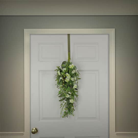 28" Blossoms & Berries Teardrop Swag